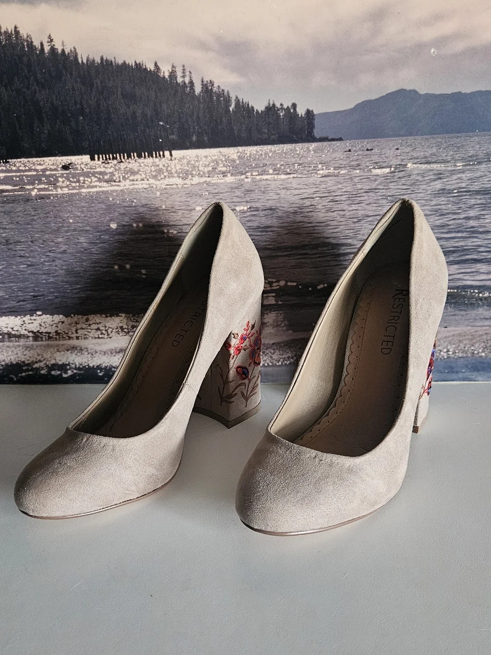 Restricted Suede Block Heels